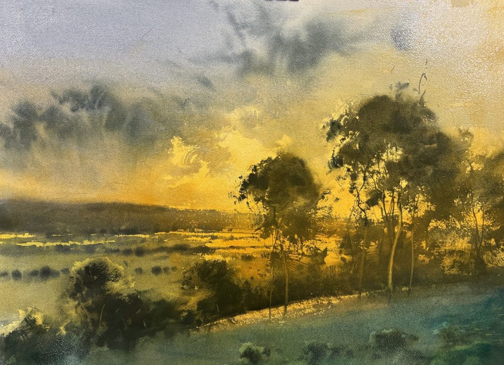 Herman Pekel, "Last Light, Castlemaine" (WC)