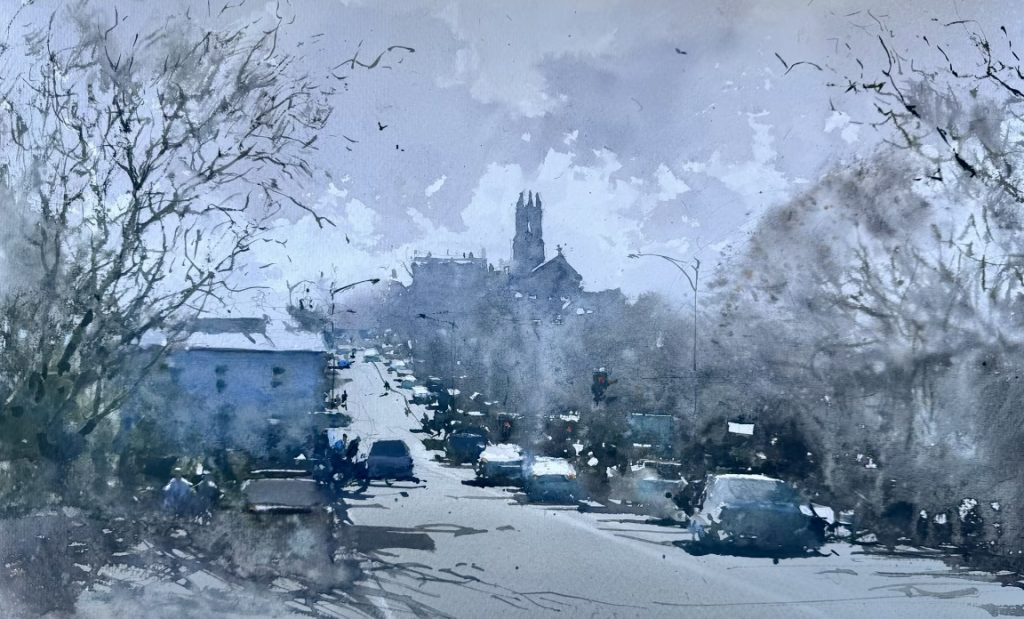 Joseph Zbukvic, "Spring Day at Northcote Hill" (WC)